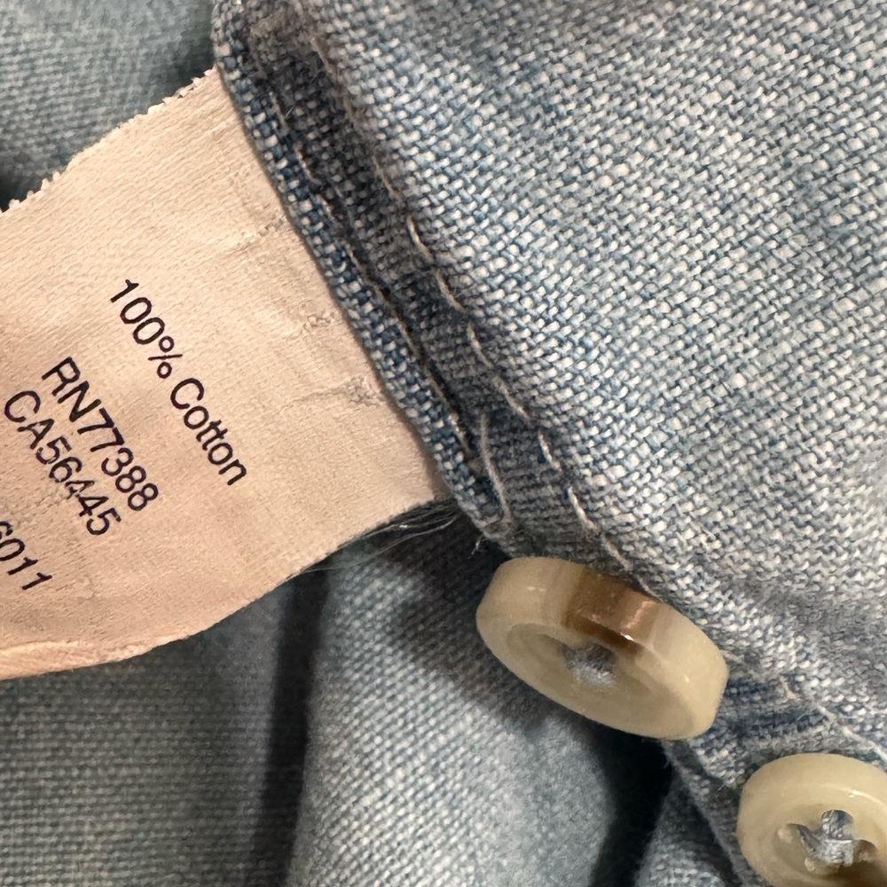 J.Crew Men’s Chambray Button-Down Shirt - Light Blue - Size M - Picture 7 of 8